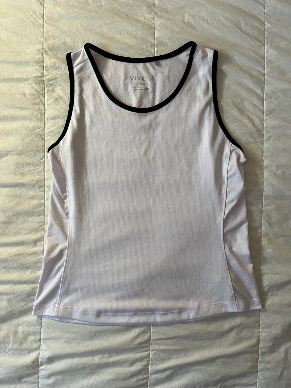 Women’s White Performance Tank with Black Trim